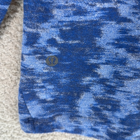 Lululemon Blue camouflage quarter zip mens XXL Pullover fleece shirt thumb holes - Picture 12 of 15